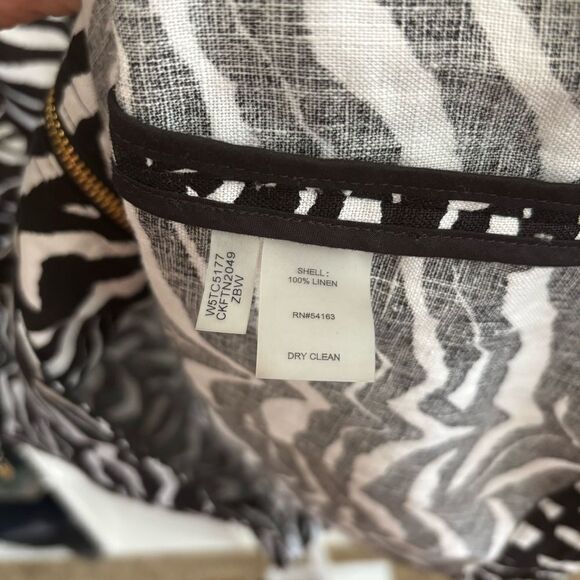 CALVIN KLEIN 100% LINEN SIZE 1X Zebra Print Women's Jacket - Picture 3 of 6